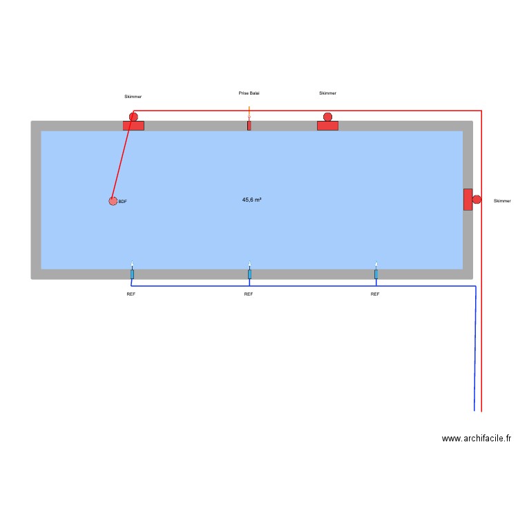 brol. Plan de 1 pièce et 46 m2