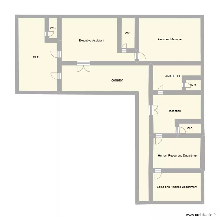 plan niveau sup&eacute;rieur. Plan de 12  et 66 m²