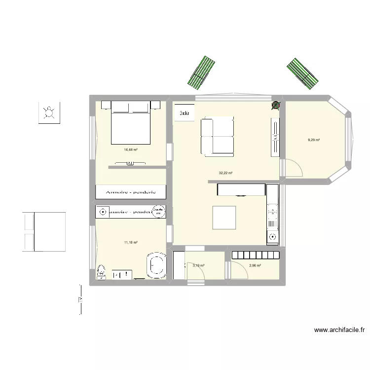 Maison . Plan de 