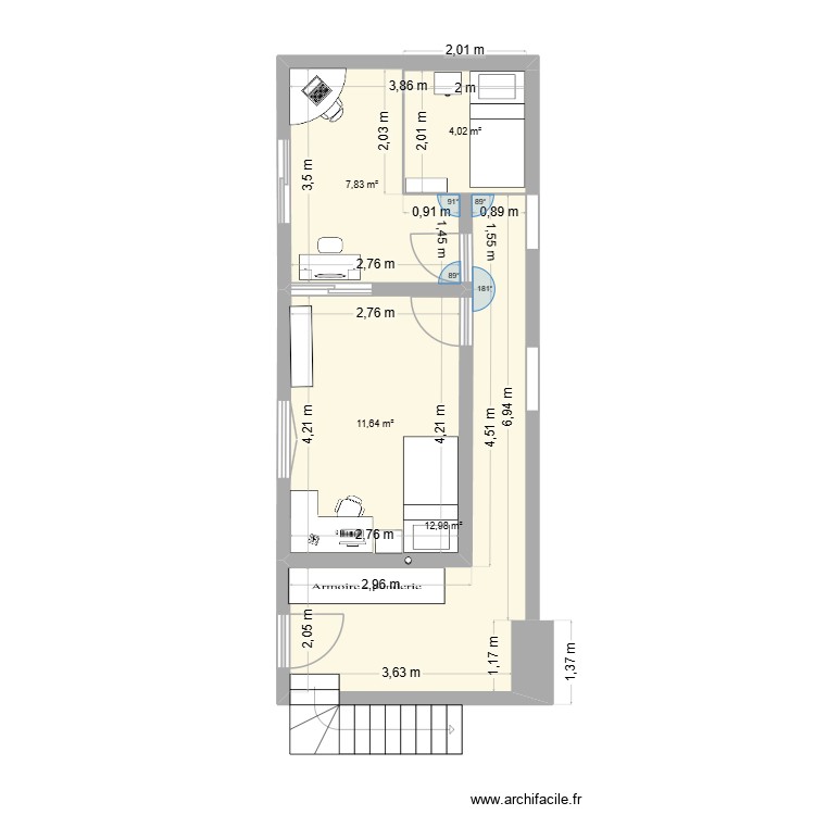 Plan meubl&eacute;. Plan de 0 pièce et 0 m2
