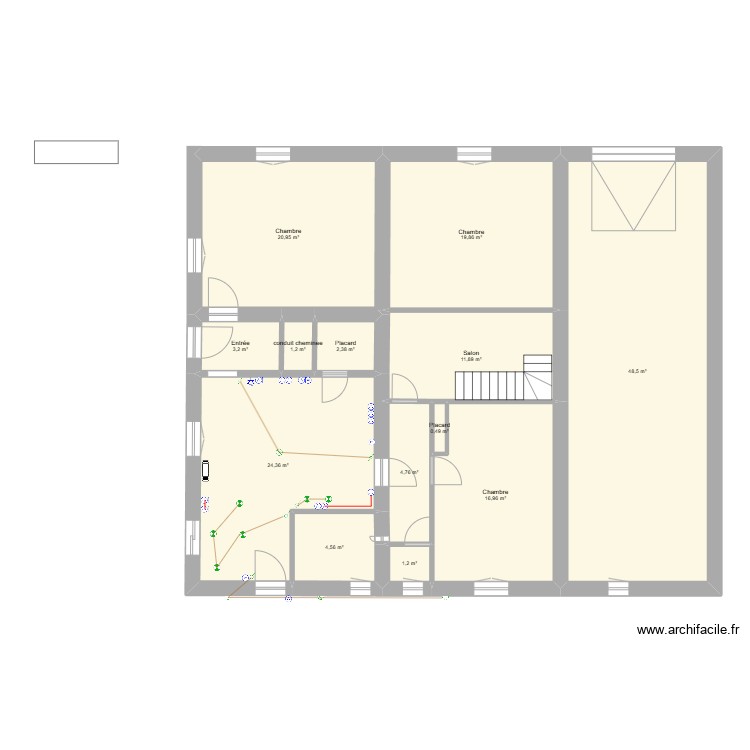 electricit&eacute; cuisine. Plan de 0 pièce et 0 m2