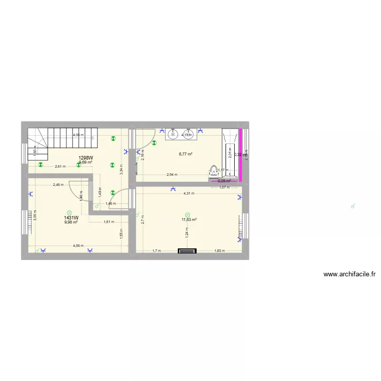 105 &eacute;tage2. Plan de 6  et 40 m²