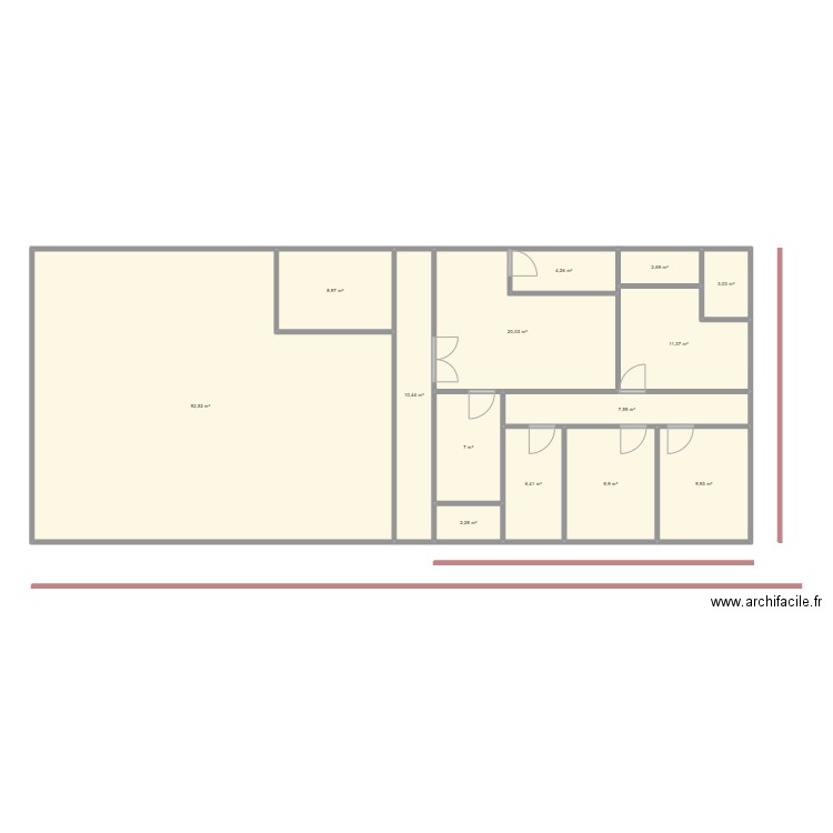 LOCATION BIKONDO. Plan de 14 pièces et 196 m2