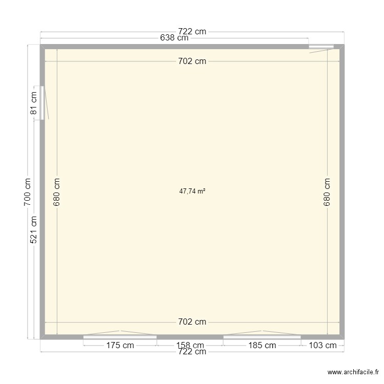 chalet michel. Plan de 1 pièce et 48 m2