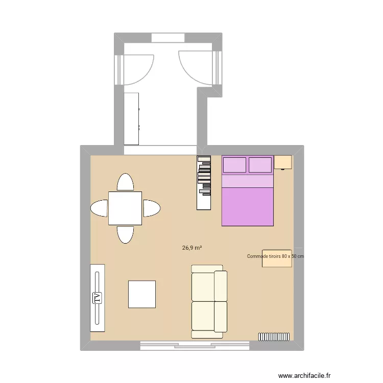 Appart Christine. Plan de 1 pièce et 27 m²