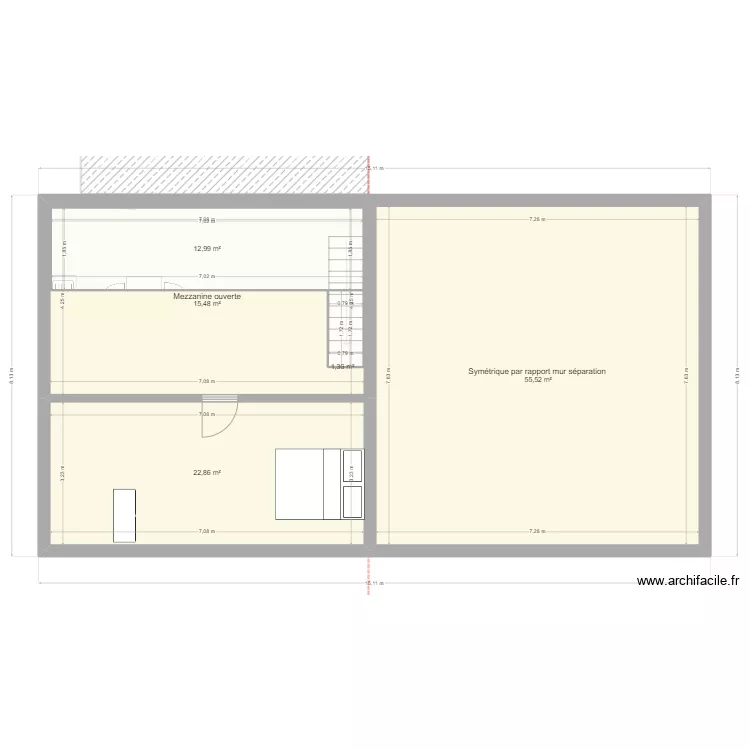 T3 duplex Labastidette. Plan de 