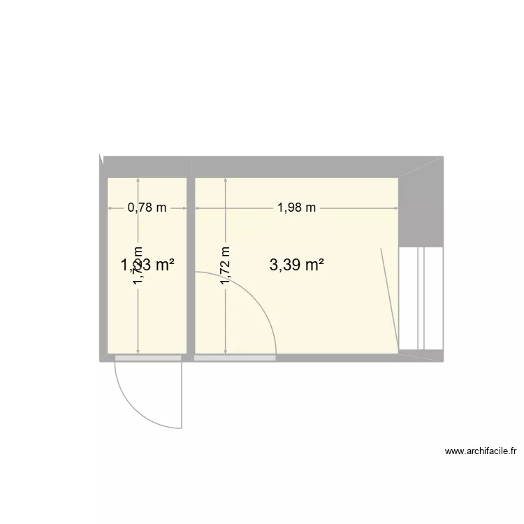 SB1. Plan de 2  et 5 m²