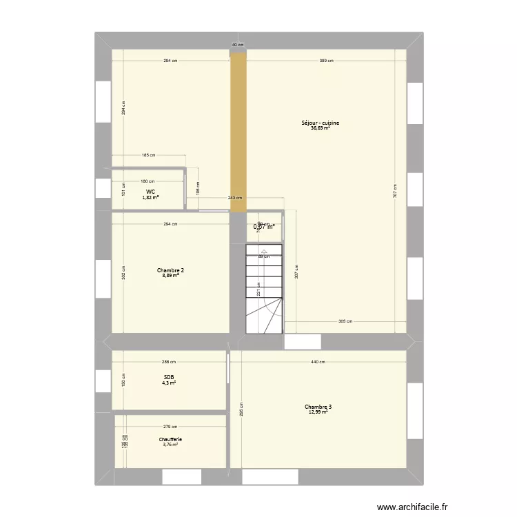 Marboeuf - Projet simple. Plan de 9  et 71 m²