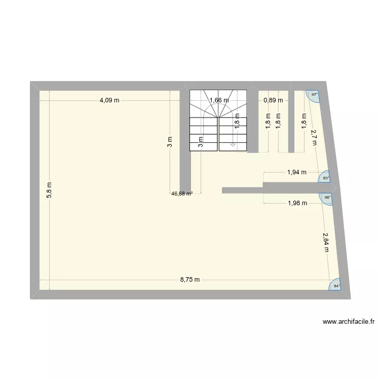 Basse Sauveni&egrave;re. Plan de 1  et 47 m²