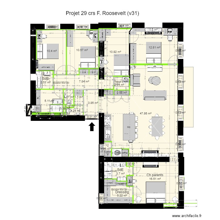 29 crs FR v31. Plan de 40 pièces et 154 m2