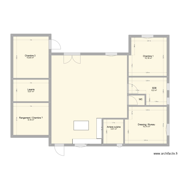 MAISON. Plan de 8 pièces et 99 m2