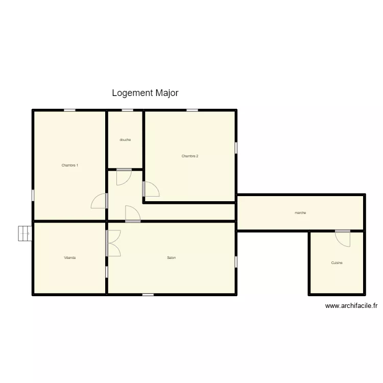 Vue en plan de logement Major CS POSSOTOME. Plan de 