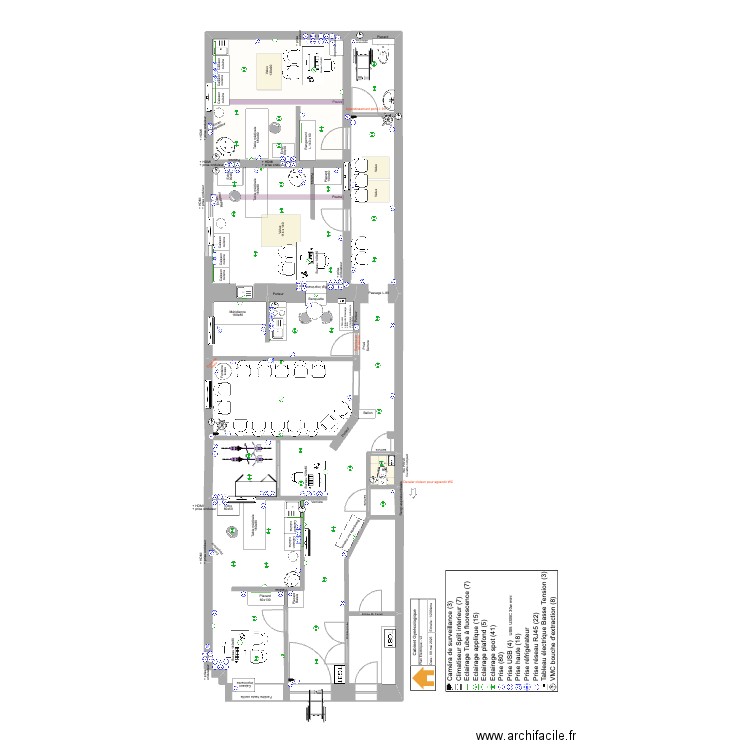 CabGyneco_PlanElectrique_Interr. Plan de 2 pièces et 21 m2