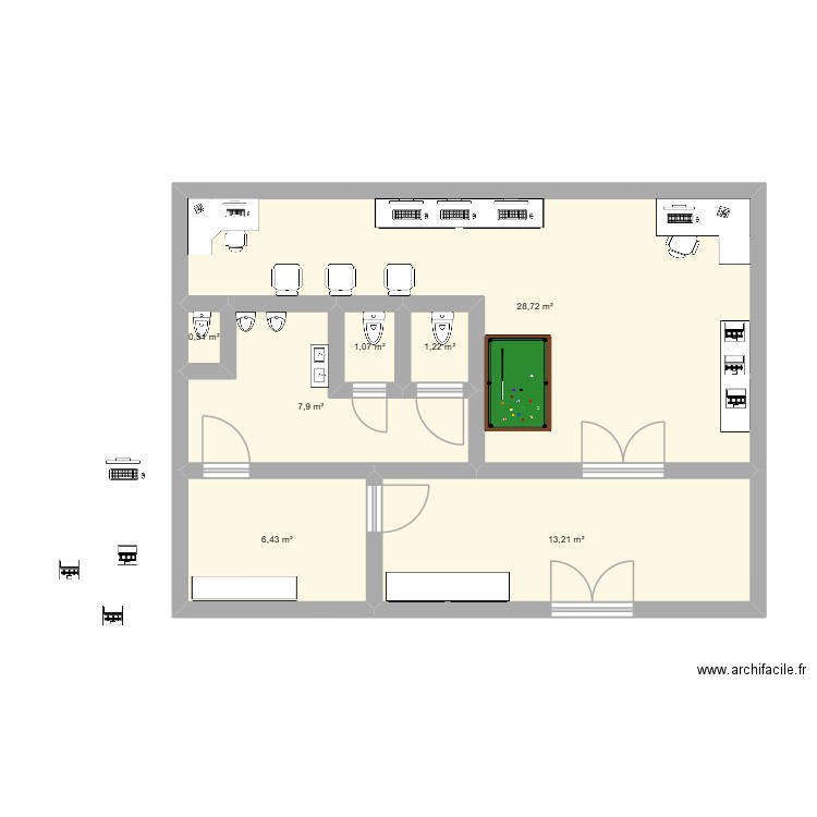 jghuyfir. Plan de 7 pièces et 59 m2