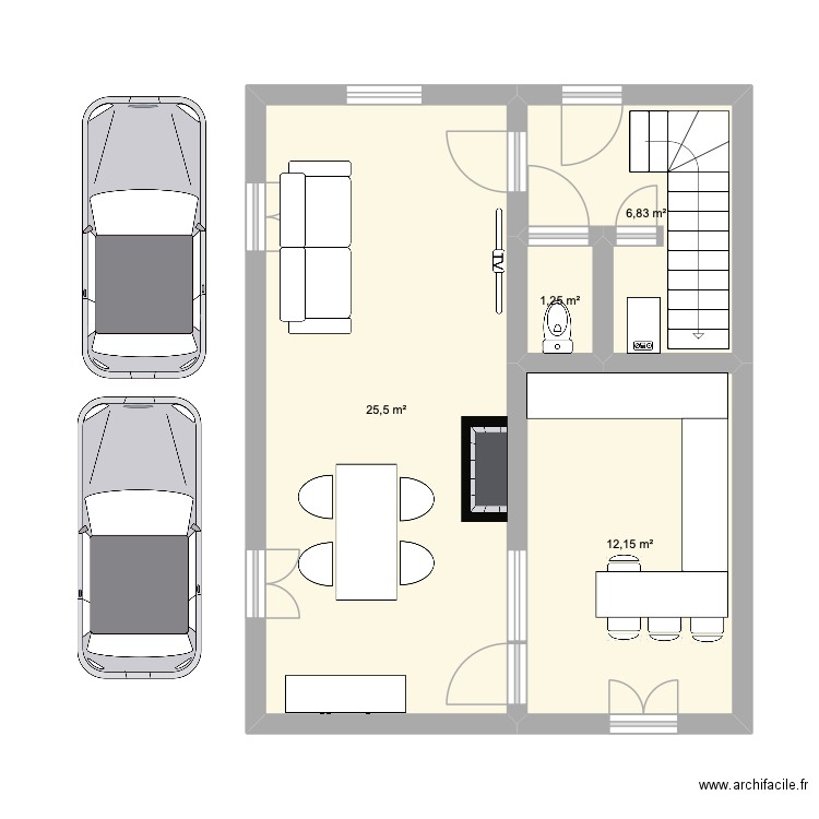 maison Lucie. Plan de 4 pièces et 46 m2