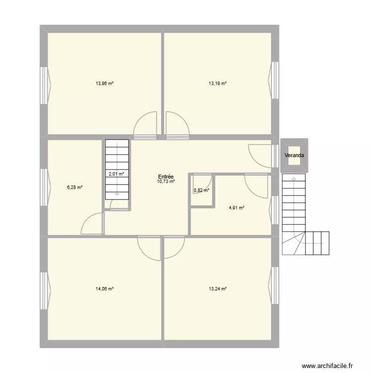 COMPARET Etage. Plan de 10  et 80 m²