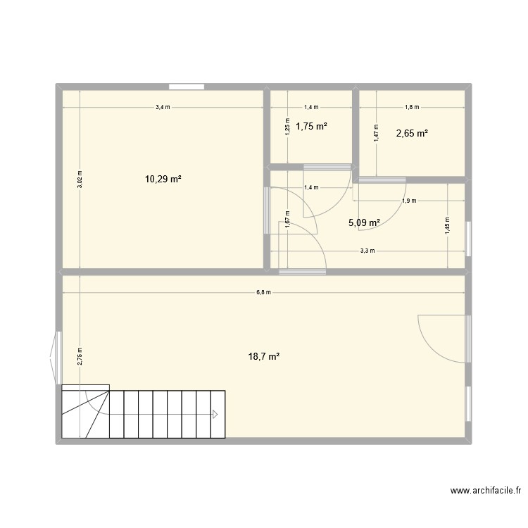 Didier. Plan de 5 pièces et 38 m2