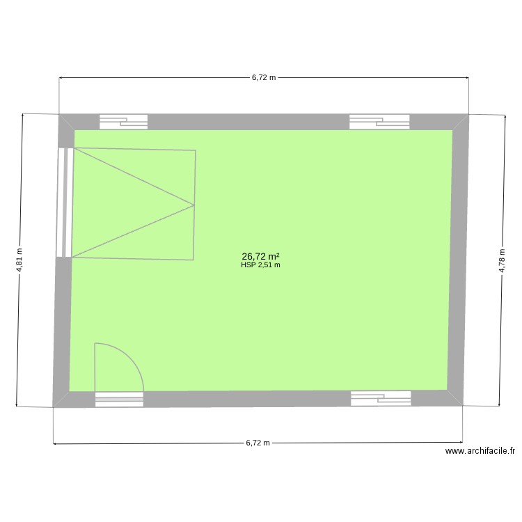Plan du garage-remise. Plan de 1 pièce et 27 m2