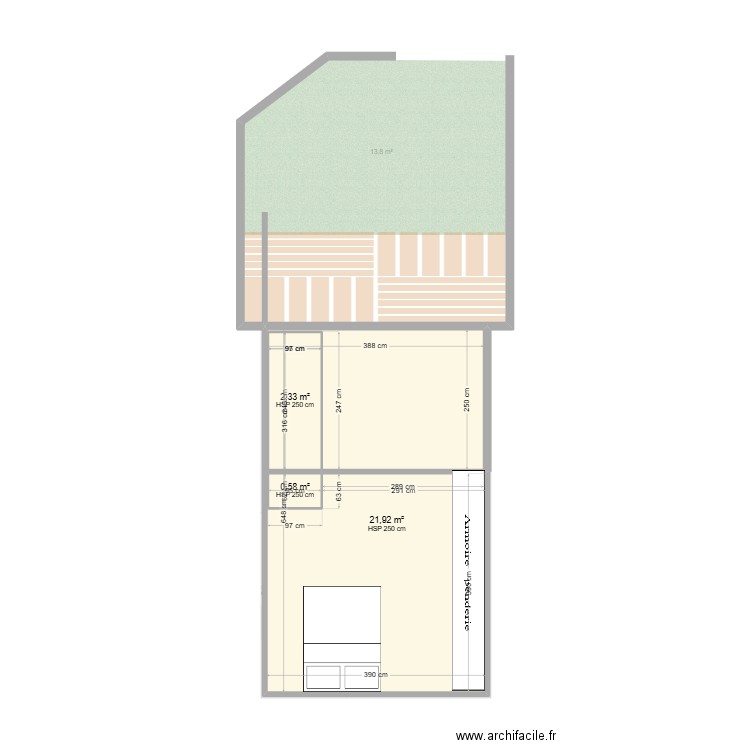  appart BRUT AWB (petit). Plan de 5 pièces et 49 m2