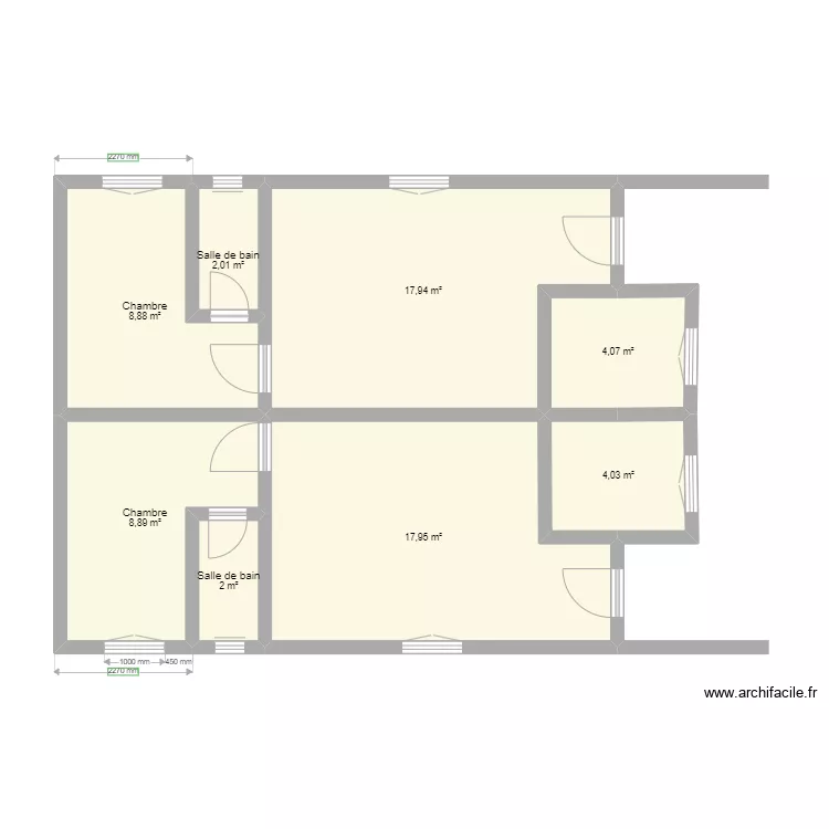 chantier Freddy modif&eacute;. Plan de 8  et 66 m²