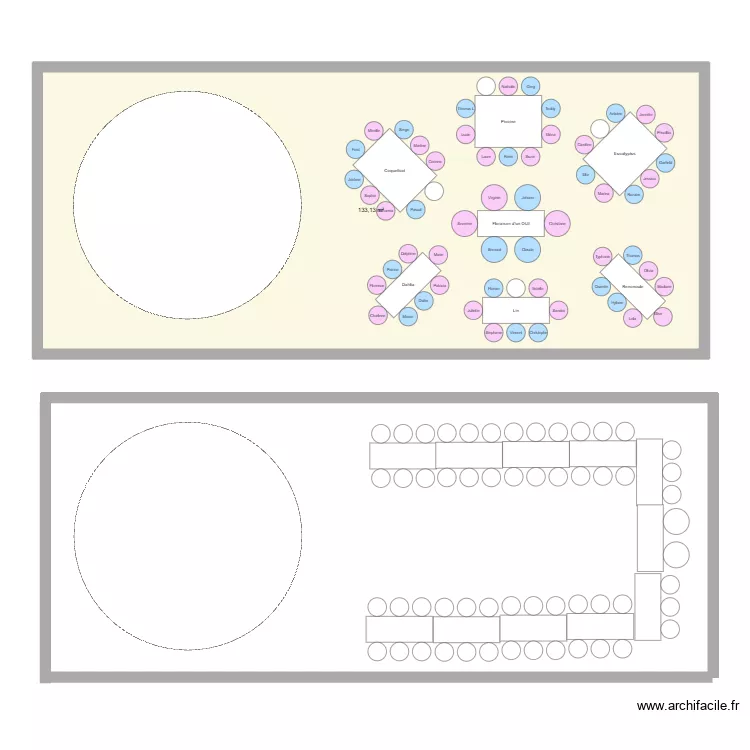 Mariage0202. Plan de 1  et 133 m²