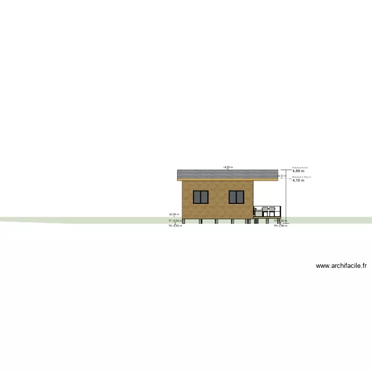 Plan de masse maison 2 pans. Plan de 3 Pièces et 35 m² Plan de masse maison 2 pans. Plan de 3 Pièces et 35 m²