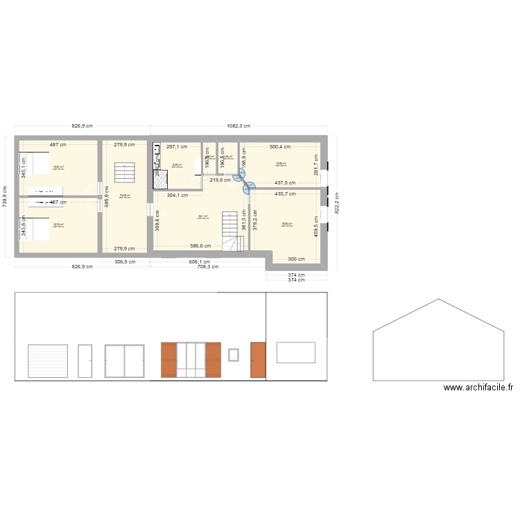 maison bar. Plan de 16 pièces et 246 m2