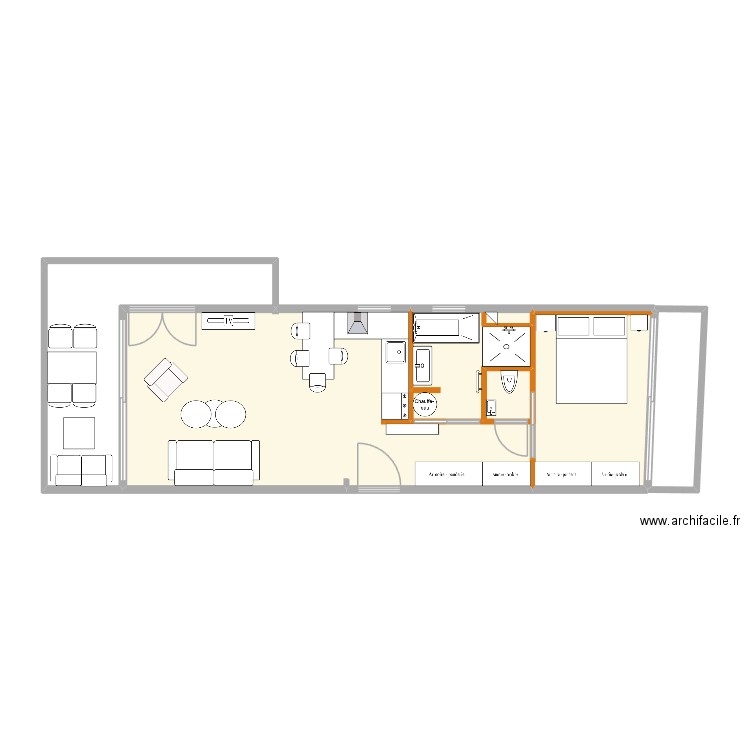 CANNES ETAGE 3. Plan de 6 pièces et 59 m2