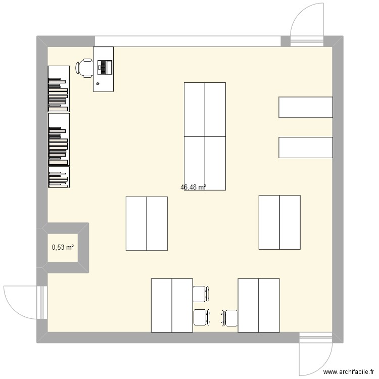 classe 1. Plan de 2 pièces et 47 m2