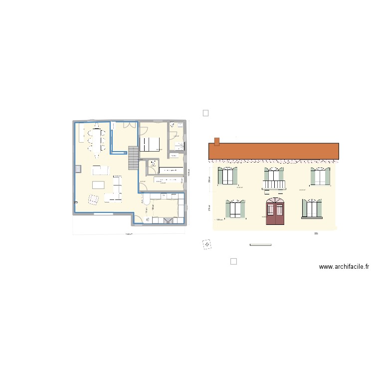 FACADE AVANT V3. Plan de 12 pièces et 177 m2