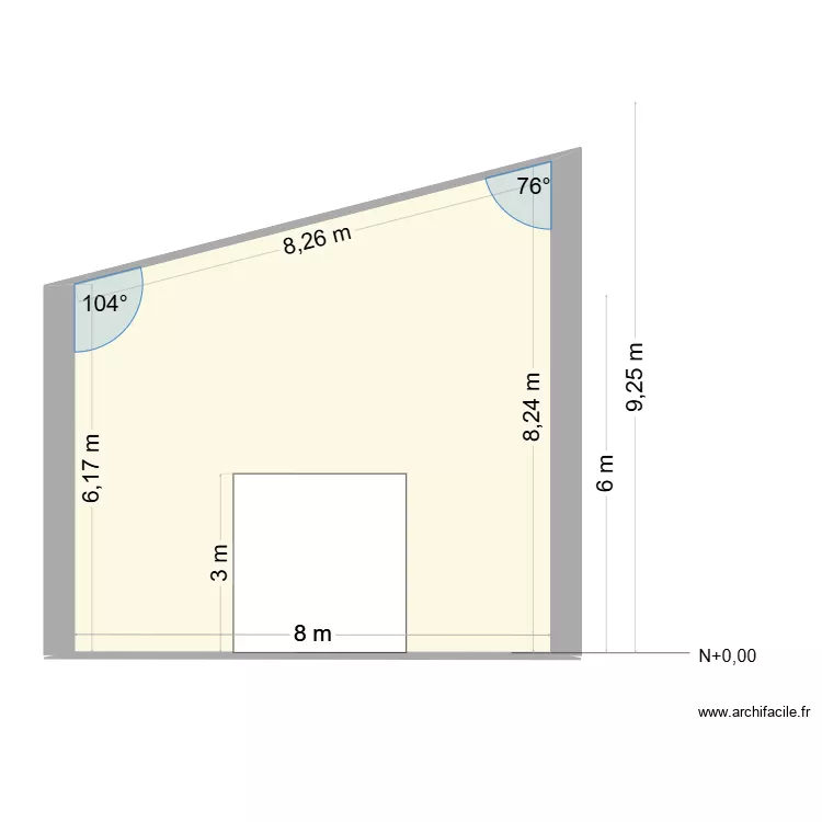 plan garage cote. Plan de 1  et 58 m²