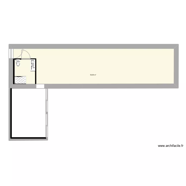 Arrière, maison dorée. Plan de 1 et 60 m² Arrière, maison dorée. Plan de 1 et 60 m²
