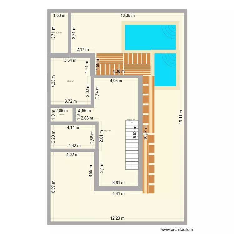 plan2. Plan de 5  et 218 m²
