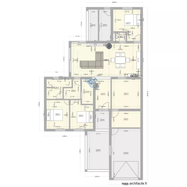 Maison petite facade. Plan de 16 et 155 m² Maison petite facade. Plan de 16 et 155 m²