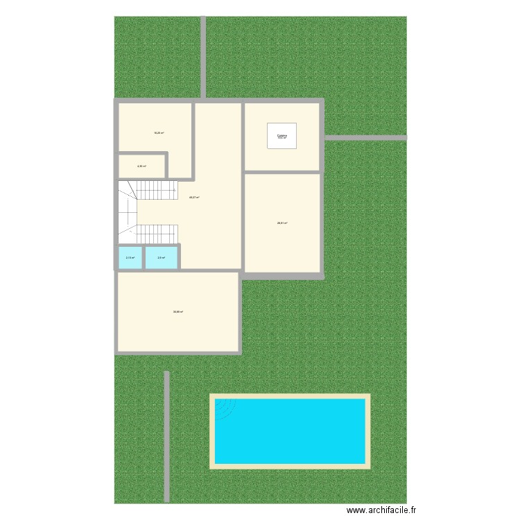 plan. Plan de 8 pièces et 160 m2