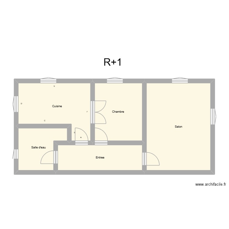 350602599. Plan de 5 pièces et 59 m2