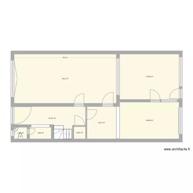 Gelijkvloer heist. Plan de 8  et 86 m²