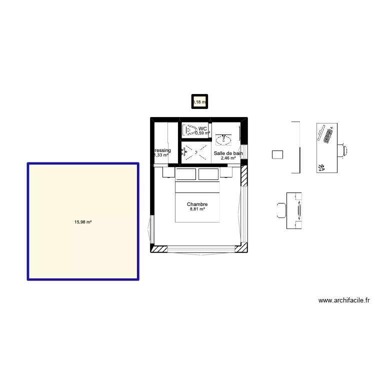 PLAN CHAMBRE DE TOIT AGHBALOU. Plan de 