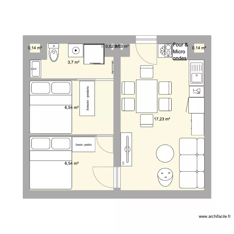 Menuires. Plan de 8 Pièces et 34 m² Menuires. Plan de 8 Pièces et 34 m²