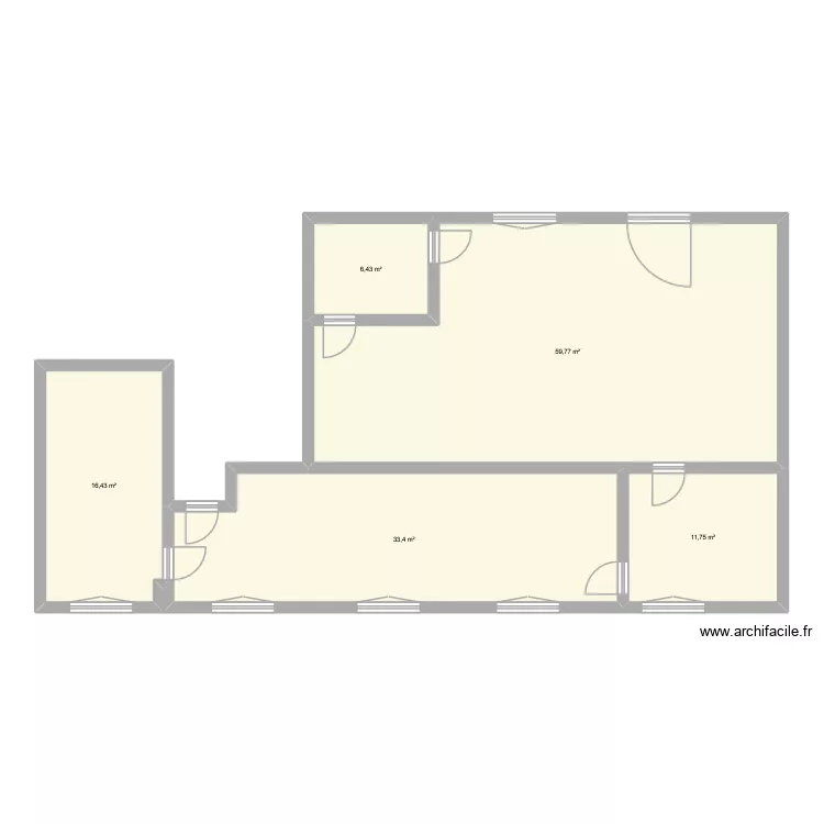 SLHS. Plan de 5  et 128 m²