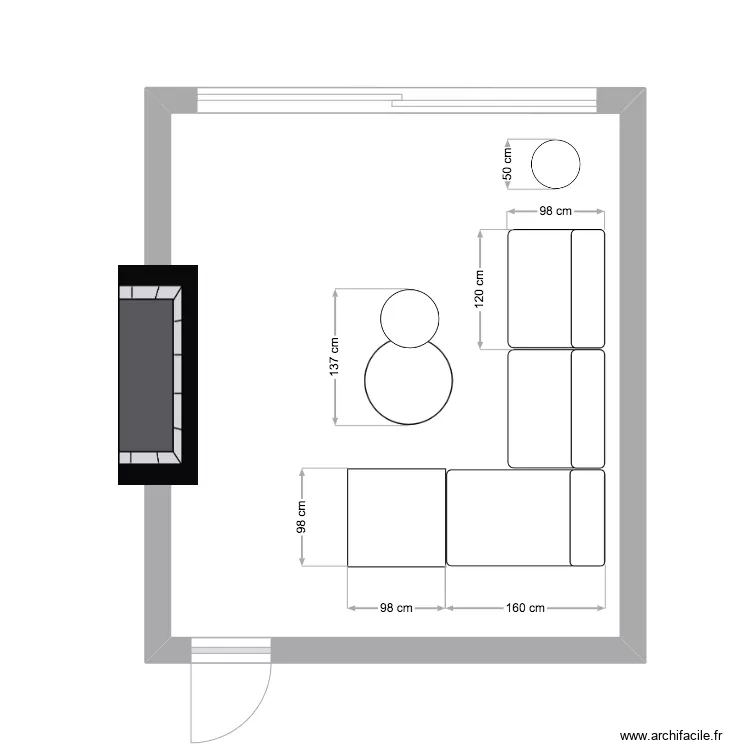 Sense cheminée L. Plan de Sense cheminée L. Plan de