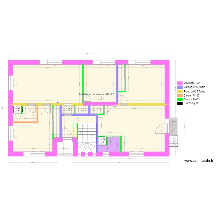 BAULON - Projet. Plan de 36 pièces et 337 m2