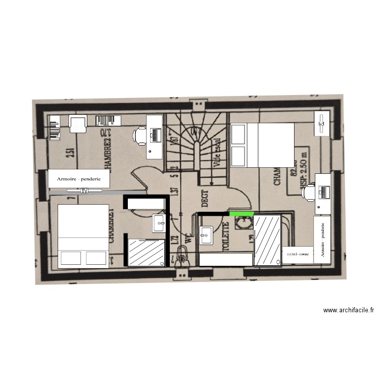 1er étage. Plan de 0 pièce et 0 m2