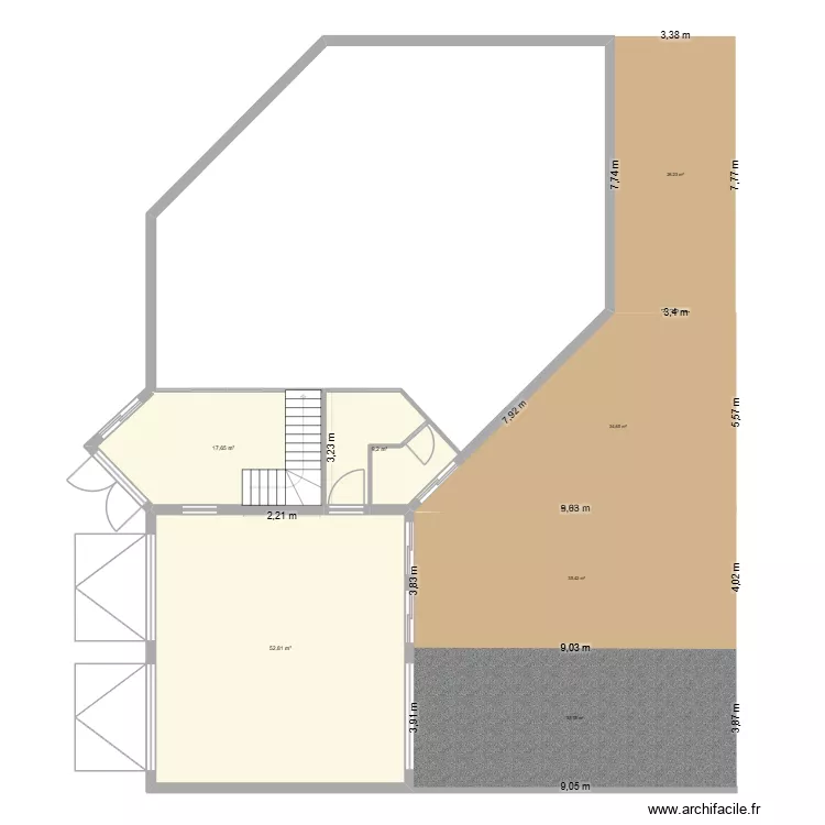 Maison 1. Plan de 10  et 202 m²