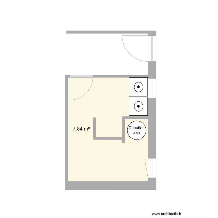 BUANDERIE. Plan de 1 pièce et 8 m2