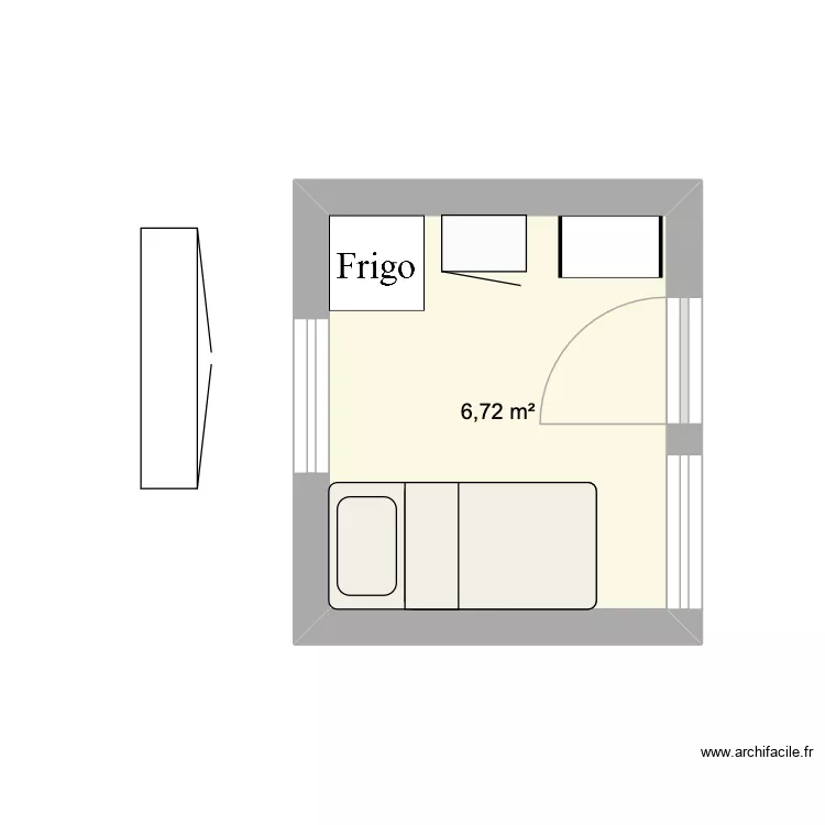 terrasse chambre. Plan de 1 et 7 m² terrasse chambre. Plan de 1 et 7 m²