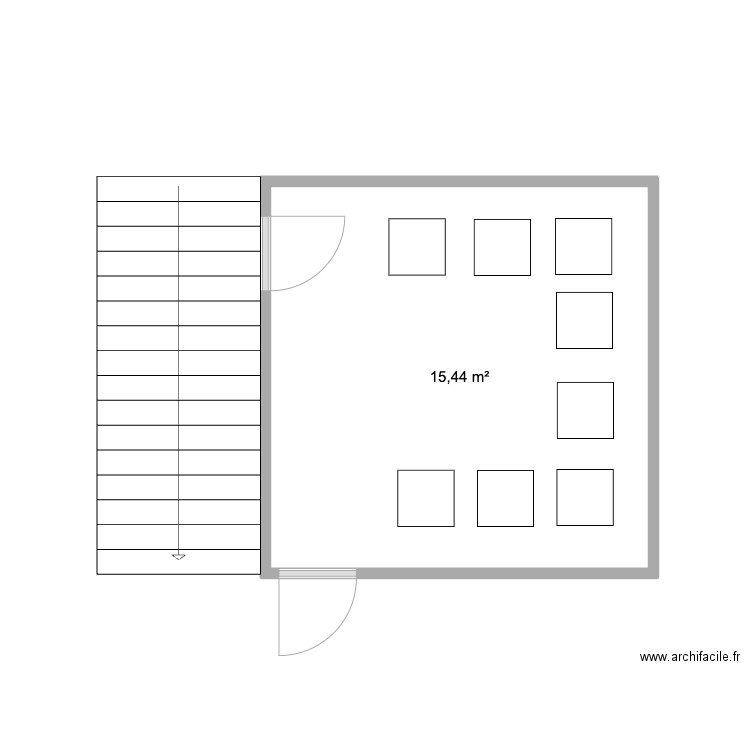 Boudoir Amarvi. Plan de 1 pièce et 15 m2