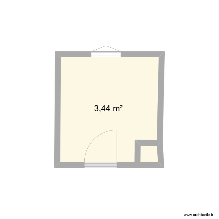 SDB 2025. Plan de 1 pièce et 3 m2