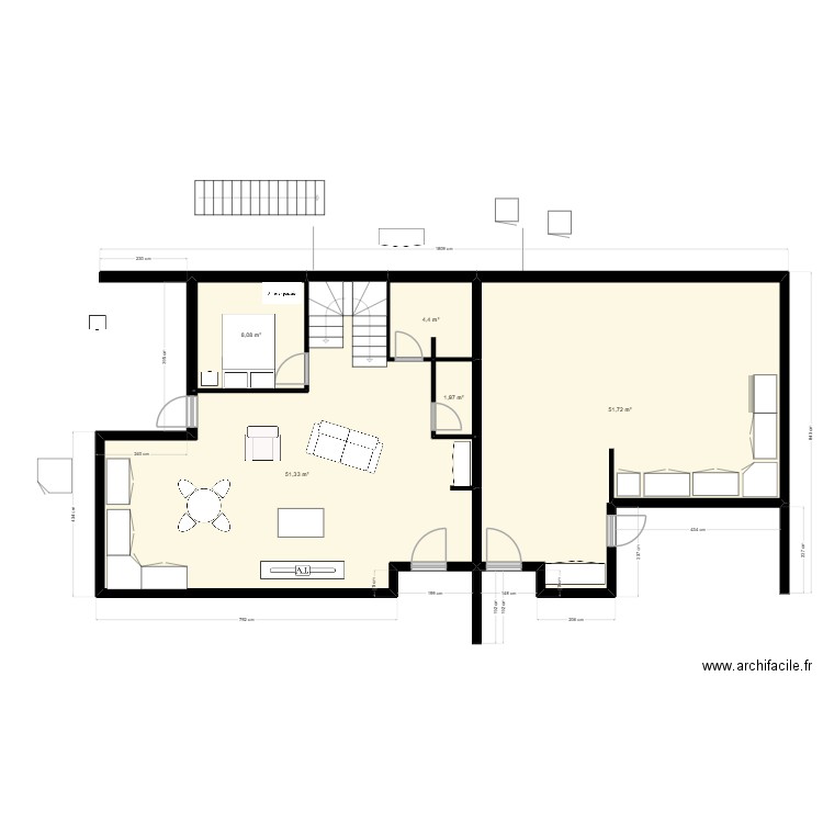 projet sedel 01. Plan de 5 pièces et 118 m2