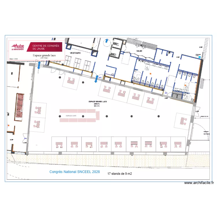 grands lacs Congr&egrave;s National SNCEEL 2028 17 stds. Plan de 